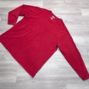 Duluth Trading Co Longtail T Mens 2XL Red Long Sleeve Cotton Work Shirt 76021